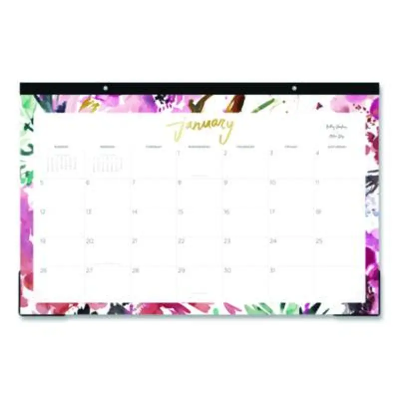 Kelly Ventura Magenta Bloom Desk Pad Calendar, 17 x 11, Floral Artwork, White/Multicolor Sheets, 12-Month (Jan to Dec): 2026 - Calendars | Blue Sky