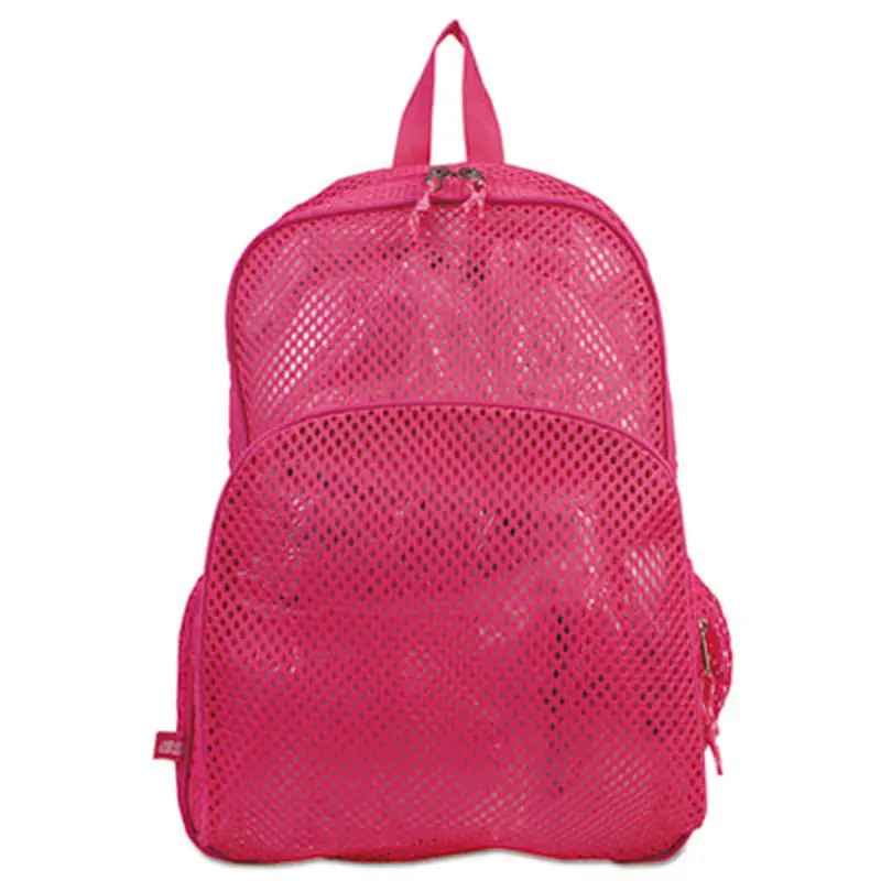 Mesh Backpack, Fits Devices Up to 17", Polyester, 12 x 5 x 18, Clear/English Rose - Book Bags | Eastsport