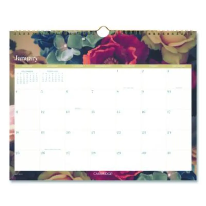 Midnight Garden Monthly Wall Calendar, 15 x 12, Floral Artwork, 12-Month (Jan-Dec): 2026 - Wall Calendars | Cambridge