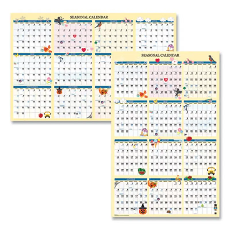 Recycled Seasonal Laminated Wall Calendar, Illustrated Seasons Artwork, 24 x 37, 12-Month (Jan to Dec): 2026 - Wall Calendars | House of Doolittle