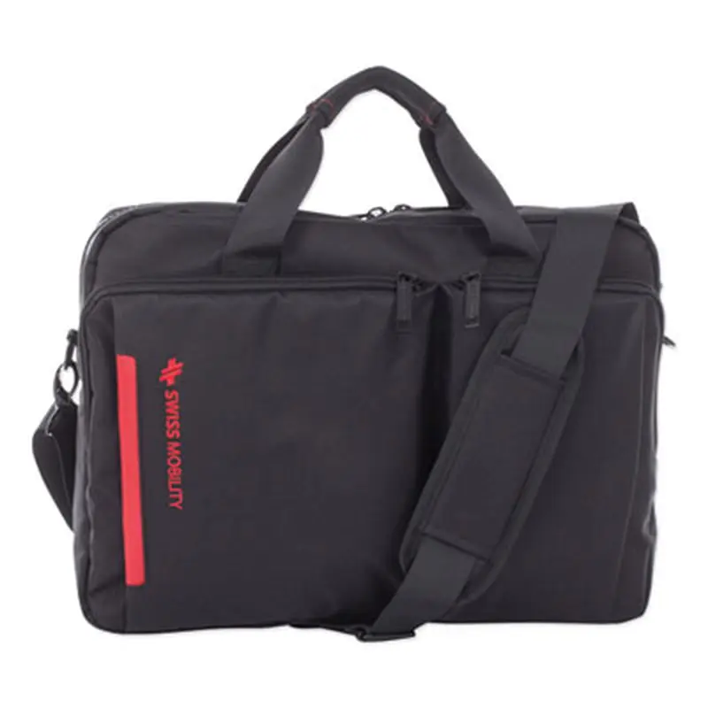 Stride Executive Briefcase, Fits Devices Up to 15.6", Polyester, 4 x 4 x 11.5, Black - Brief & Business Cases | Swiss Mobility