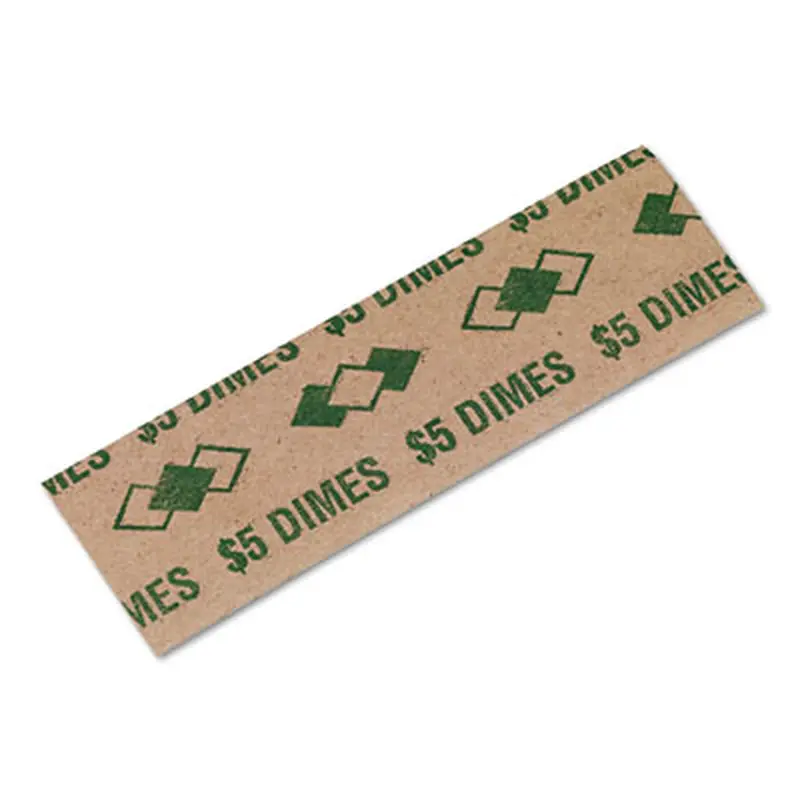 Tubular Coin Wrappers, Dimes, $5, Pop-Open Wrappers, 1000/Pack - Cash/Coin Wrappers | Iconex