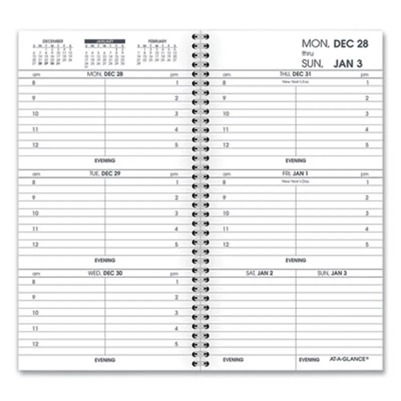 Weekly Appointment Book Refill Hourly Ruled, 6.25 x 3.25, White Sheets, 12-Month (Jan to Dec): 2026 - Appointment Books & Planners | AT-A-GLANCE