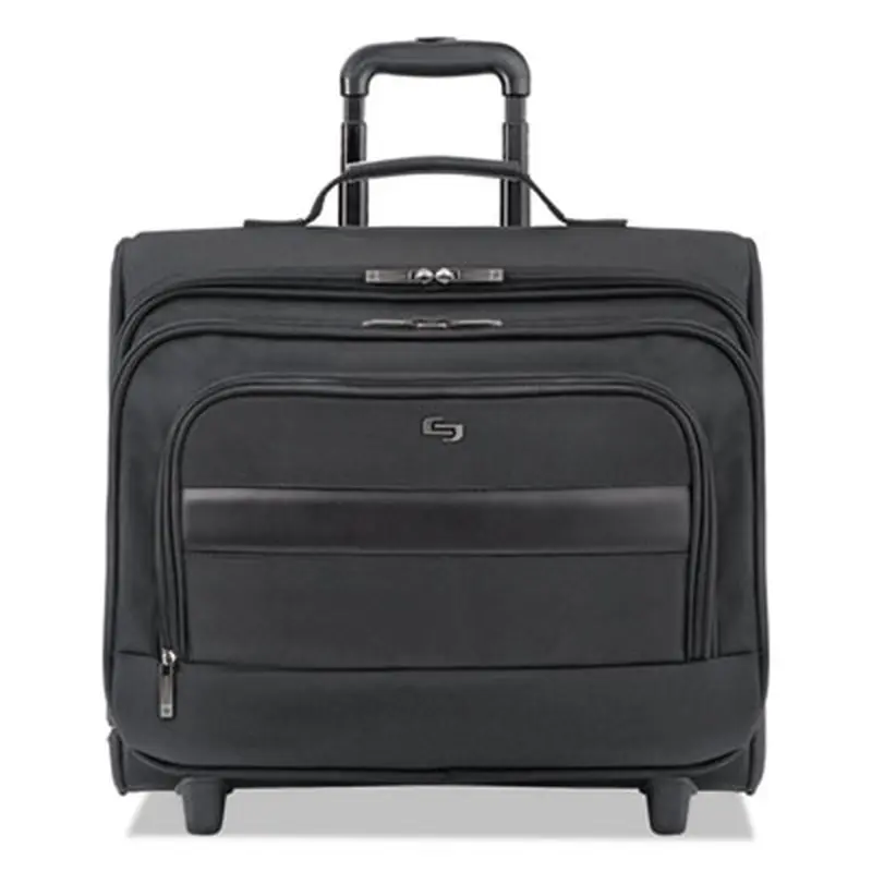Classic Rolling Overnighter Case, Fits Devices Up to 15.6", Ballistic Polyester, 16.14 x 6.69 x 13.78, Black - Cases | Solo