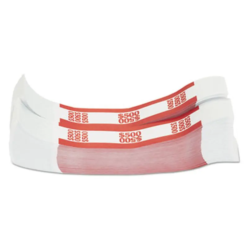 Currency Straps, Red, $500 in $5 Bills, 1000 Bands/Pack - Cash/Coin Wrappers | Pap-R Products