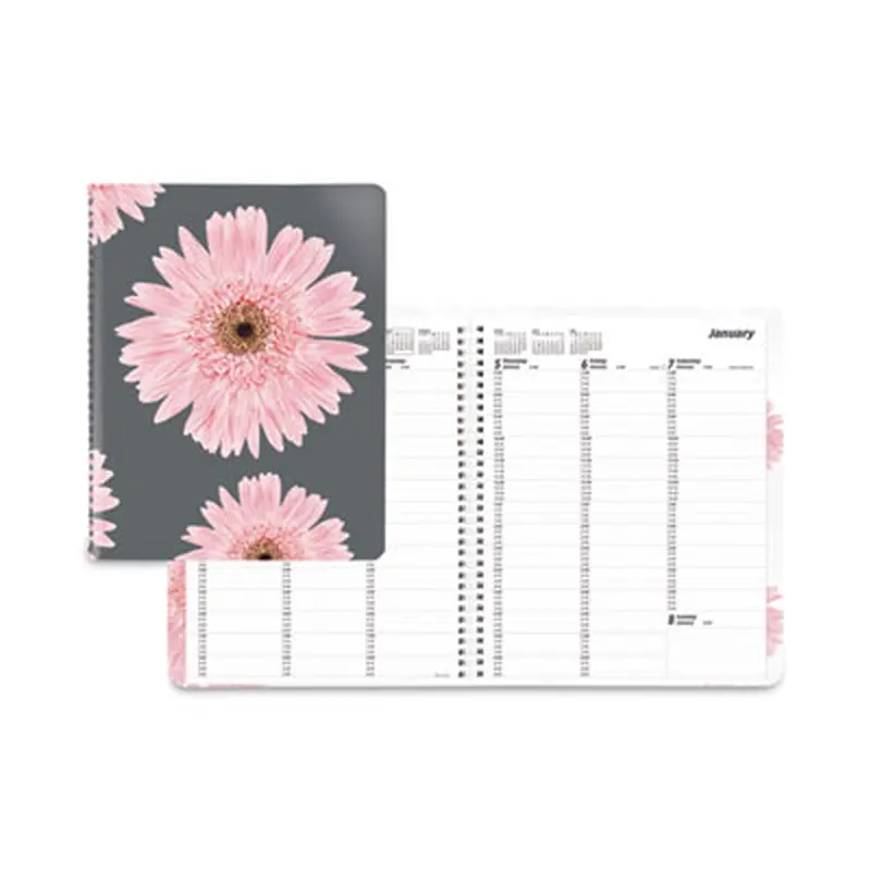 Essential Weekly Appointment Book, Columnar Format, Pink Daisy Artwork, 11 x 8.5, Multicolor Cover, 12-Month (Jan-Dec): 2026 - Appointment Books & Planners | Brownline