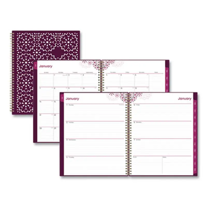 Gili Weekly/Monthly Planner, Jewel Tone Artwork, 11 x 8.5, Plum Cover, 12-Month (Jan to Dec): 2026 - Appointment Books & Planners | Blue Sky