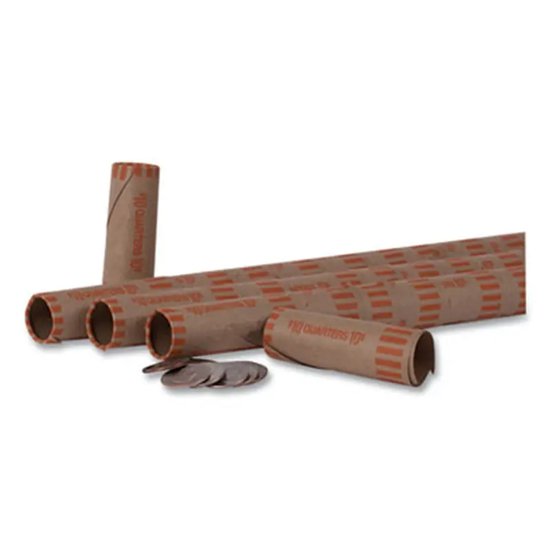 Preformed Tubular Coin Wrappers, Quarters, $10, 1000 Wrappers/Box - Cash/Coin Wrappers | Pap-R Products