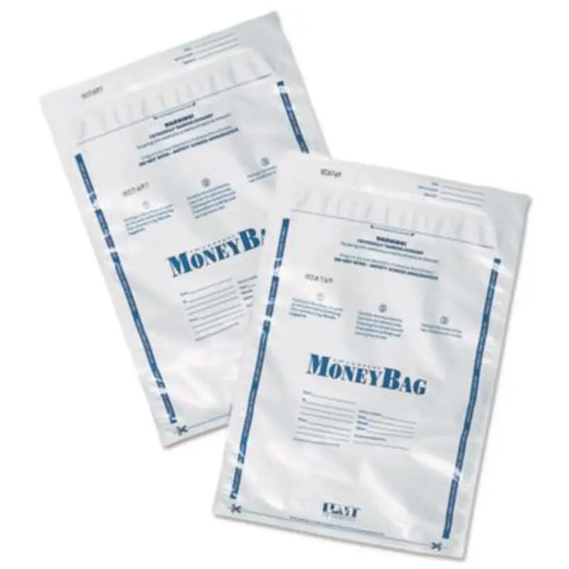 Tamper-Evident Deposit Bag, Plastic, 9 x 12, White, 100/Pack - Cash Bags | SecurIT