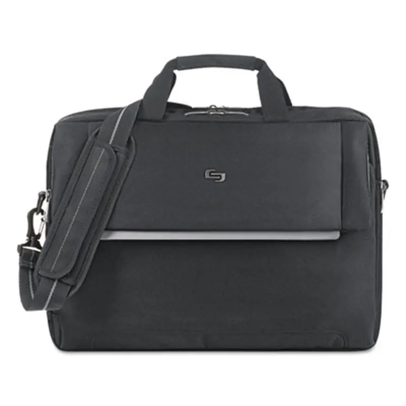Urban Briefcase, Fits Devices Up to 17.3", Polyester, 16.5 x 3 x 11, Black - Brief & Business Cases | Solo