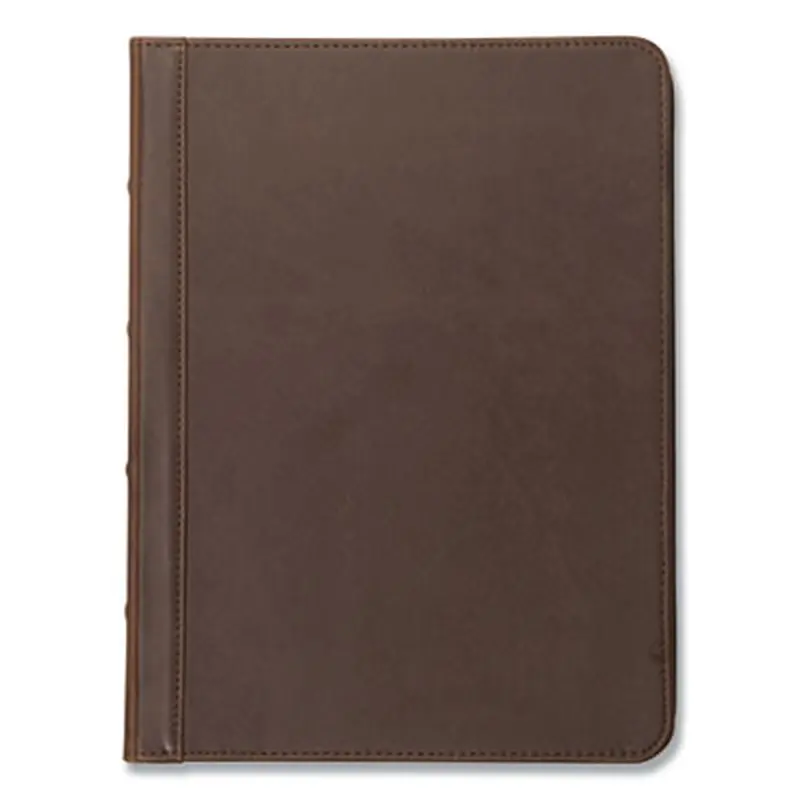 Vintage Hardback Zipper Portfolio, Vinyl, Dark Brown, 11 x 8.5 - Pad Folios | Samsill