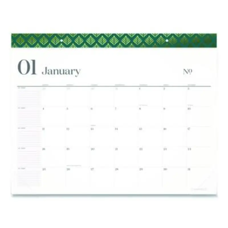 WorkStyle Monthly Desk Pad Calendar, 21.75 x 17, White Sheets, Teal Headband/Clear Corners, 12-Month (Jan-Dec): 2026 - Desk Pad Calendars | Cambridge