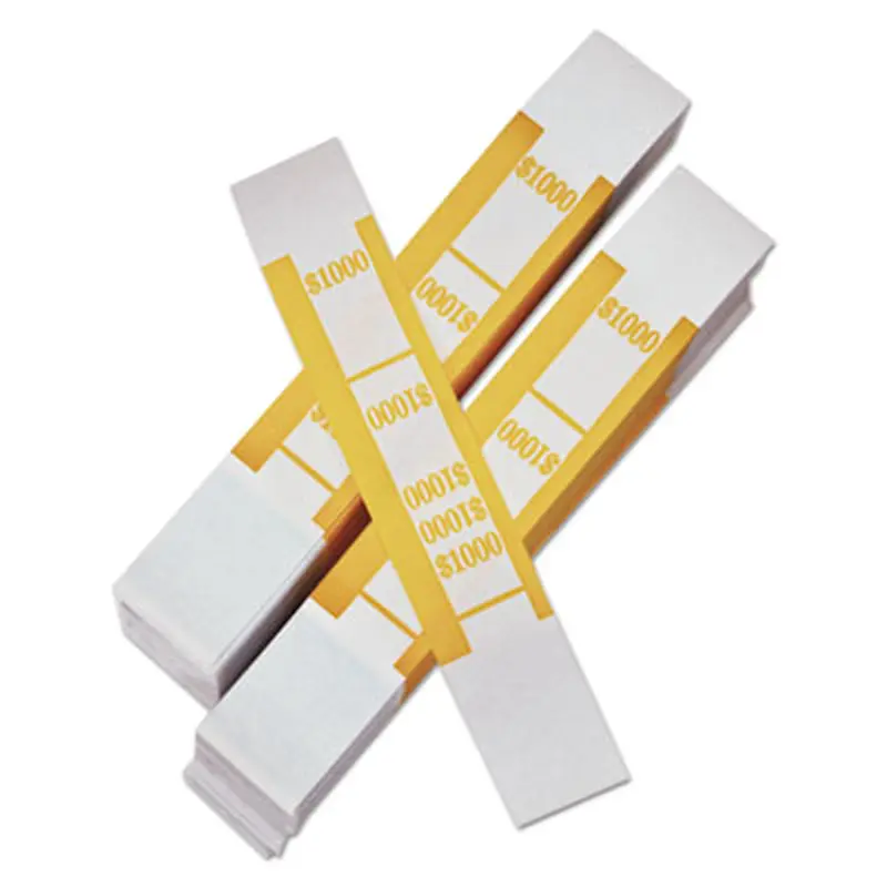 Color-Coded Kraft Currency Straps, $10 Bill, $1000, Self-Adhesive, 1000/Pack - Cash/Coin Wrappers | Iconex