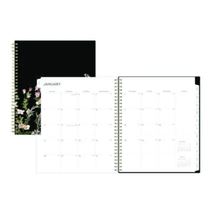Nevaeh Monthly Planner, Floral Artwork, 10 x 8, Black/Multicolor Cover, 12-Month (Jan to Dec): 2026 - Appointment Books & Planners | Blue Sky