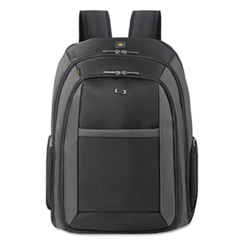 Pro CheckFast Backpack, Fits Devices Up to 16", Ballistic Polyester, 13.75 x 6.5 x 17.75, Black - Book Bags | Solo