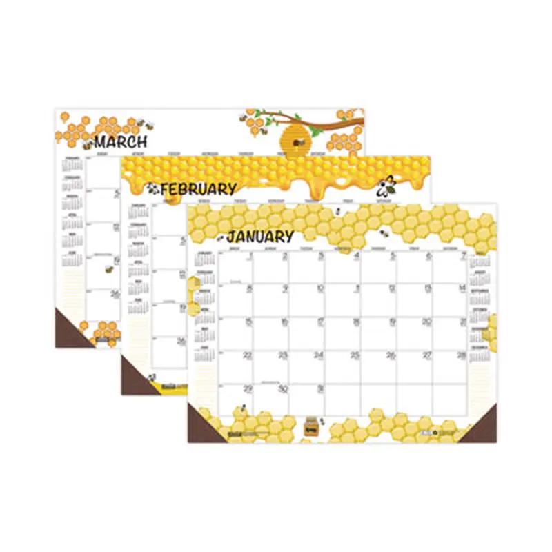 Recycled Honeycomb Desk Pad Calendar, Honeycomb Artwork, 18.5 x 13, White/Multicolor Sheets, 12-Month (Jan to Dec): 2026 - Desk Pad Calendars | House of Doolittle