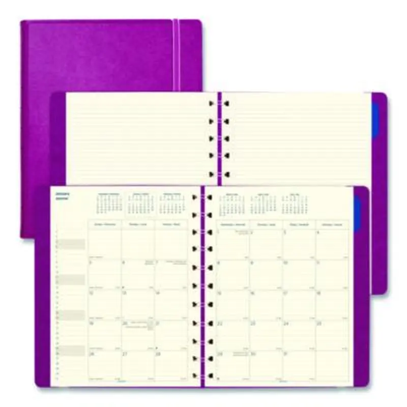 Soft Touch 17-Month Planner, 10.88 x 8.5, Fuchsia Cover, 17-Month: Aug 2025 to Dec 2026 - Appointment Books & Planners | Filofax