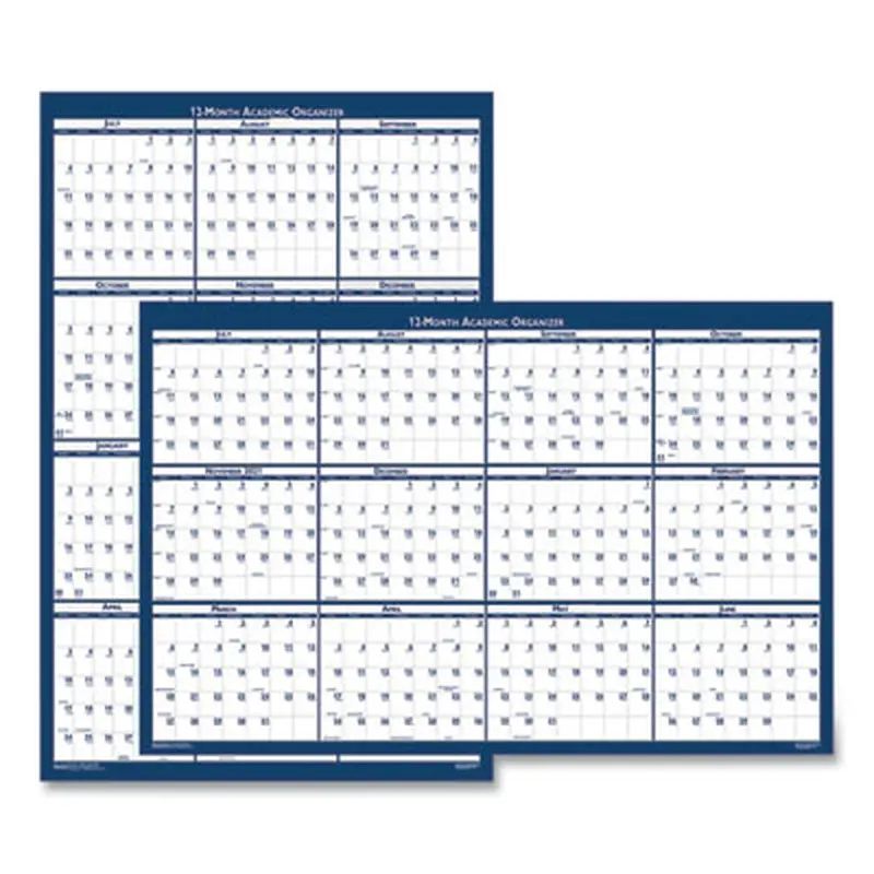 Academic Year Recycled Poster Style Reversible/Erasable Yearly Wall Calendar, 24 x 37, 12-Month (July to June): 2025 to 2026 - Wall Calendars | House of Doolittle