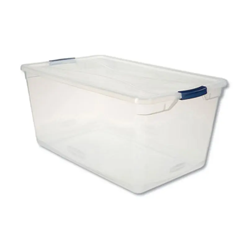 Clever Store Basic Latch-Lid Container, 23.75 gal, 17.75" x 29" x 13.25", Clear - General Purpose Storage Bins | Rubbermaid