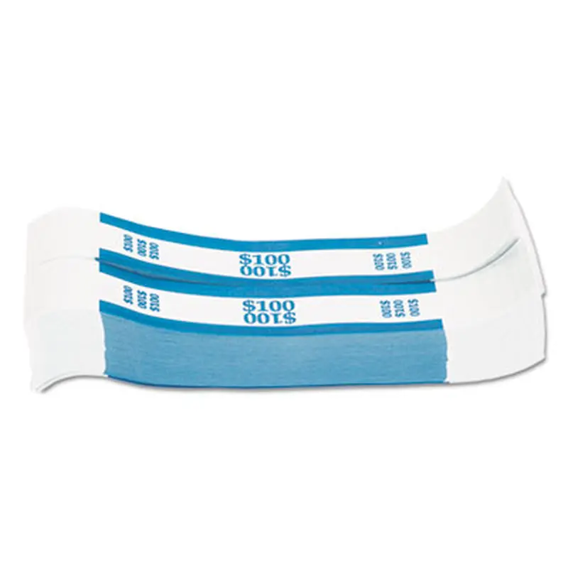 Currency Straps, Blue, $100 in Dollar Bills, 1000 Bands/Pack - Cash/Coin Wrappers | Pap-R Products