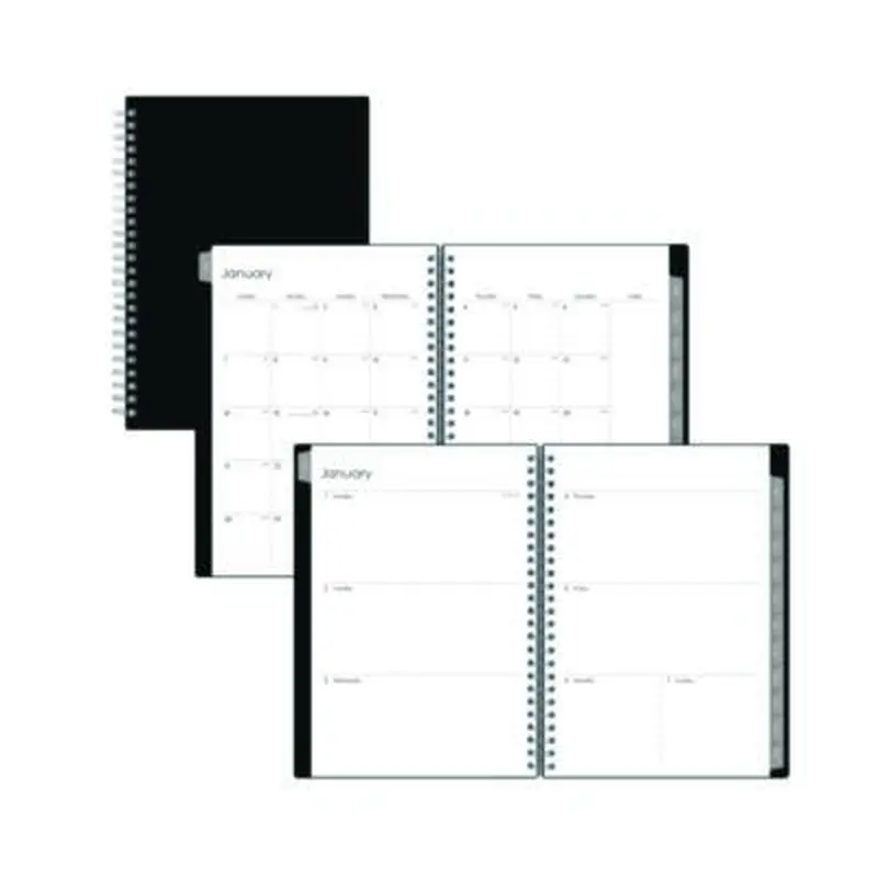 Enterprise Weekly/Monthly Notes Planner, 8.63" x 5.88", Black Cover, 12-Month (Jan to Dec): 2026 - Appointment Books & Planners | Blue Sky