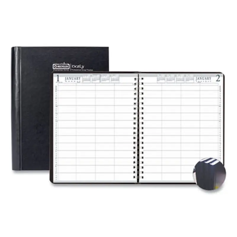 Executive Series Four-Person Group Practice Daily Appointment Book, 11 x 8.5, Black Hard Cover, 12-Month (Jan to Dec): 2026 - Appointment Books & Planners | House of Doolittle
