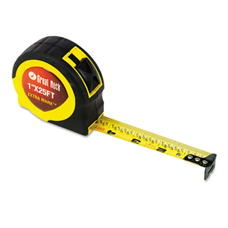 ExtraMark Power Tape, 1" x 25 ft, Steel, Orange/Black - Tape Measures | Great Neck
