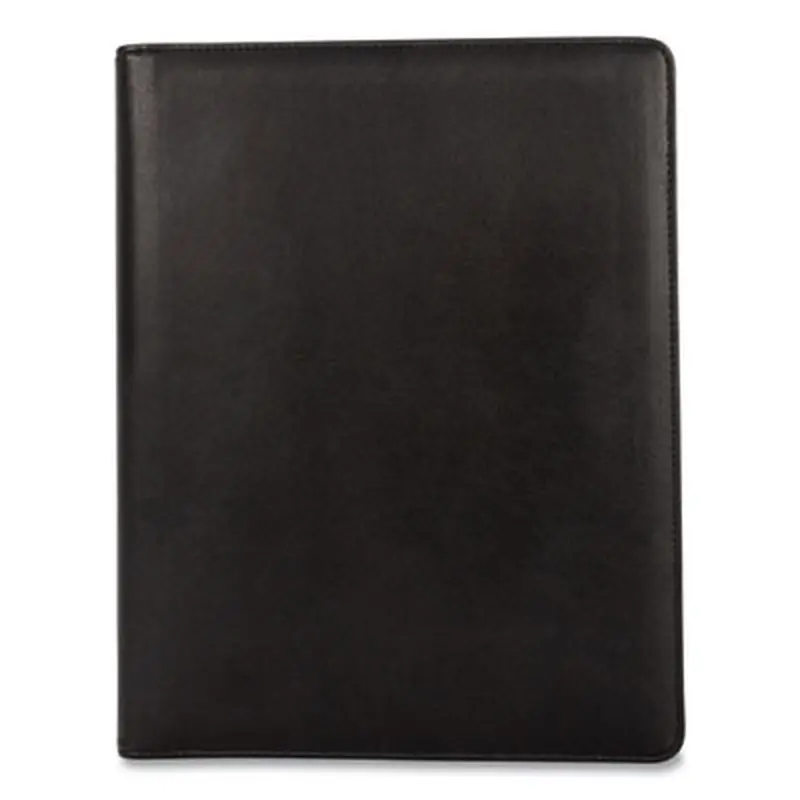 Faux-Leather Padfolio with Solar Calculator, 9 x 12 Pad, 9.75 x 12.5, Black - Pad Folios | Bond Street, Ltd.
