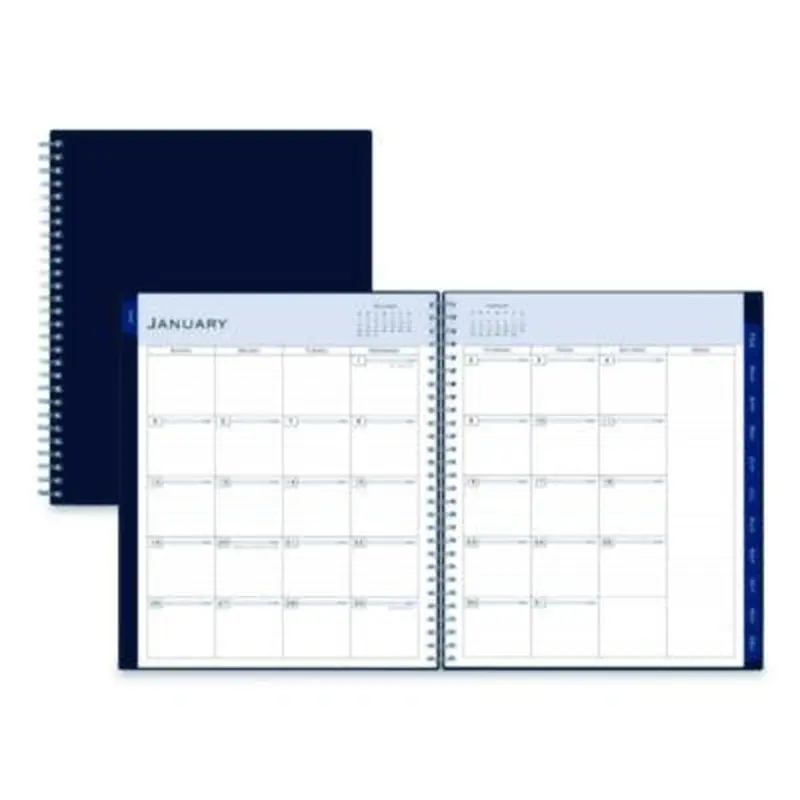 Passages Monthly Planner, 10 x 8, Navy Cover, 12-Month (Jan to Dec): 2026 - Appointment Books & Planners | Blue Sky