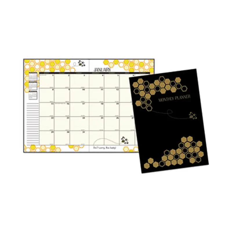 Recycled Honeycomb Monthly Planner, Honeycomb Artwork, 11 x 7, Black/Gold Cover, 12-Month (Jan to Dec): 2026 - Appointment Books & Planners | House of Doolittle