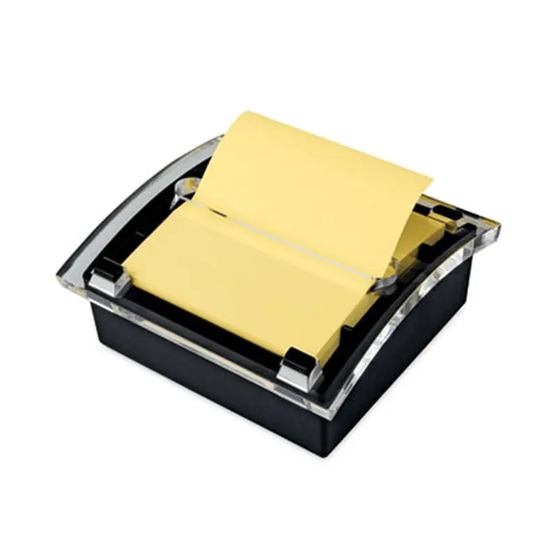 Clear Top Pop-up Note Dispenser, For 3 x 3 Pads, Black, Includes 50-Sheet Pad of Canary Yellow Pop-up Pad - Sticky Note Dispensers | Post-it Pop-up Notes
