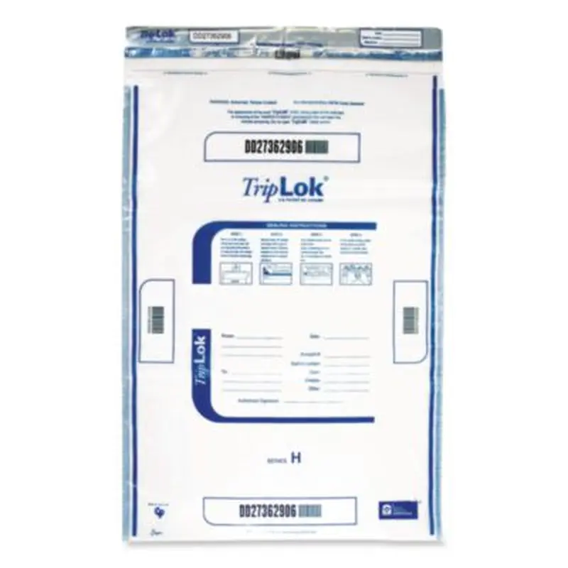 Deposit Bag, Plastic, 12 x 16, Clear, 100/Pack - Cash Bags | TripLOK