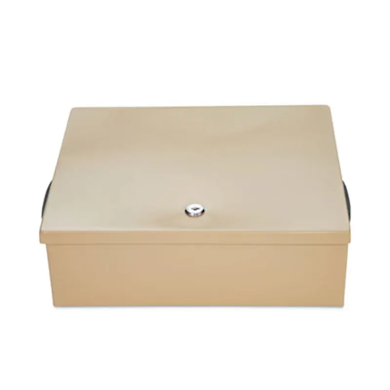 Jumbo Locking Cash Box, 1 Compartment, 14.38 x 11 x 4.13, Sand - Cash Drawers/Boxes/Trays | CONTROLTEK