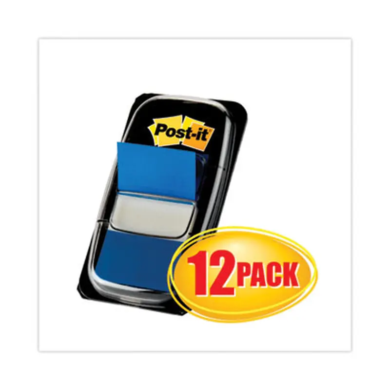 Marking Page Flags in Dispensers, Blue, 50 Flags/Dispenser, 12 Dispensers/Pack - Page Flags | Post-it Flags