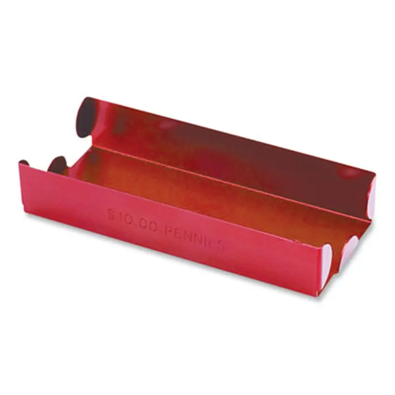 Metal Coin Tray, Pennies, Stackable, 3.5 x 10 x 1.75, Red - Cash Drawers/Boxes/Trays | CONTROLTEK