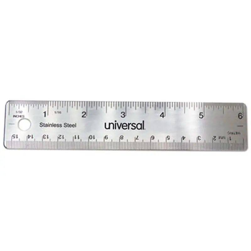 Stainless Steel Ruler, Standard/Metric, 6" Long - Rulers | Universal
