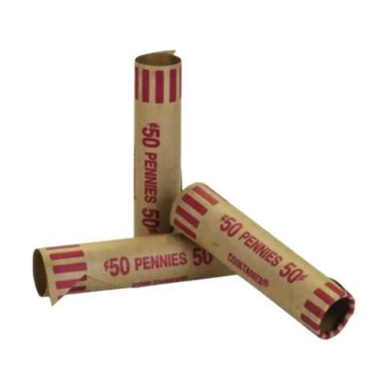 Crimped End Coin Wrappers, Pennies, $.50, 1,000 Wrappers/Pack - Cash/Coin Wrappers | CONTROLTEK