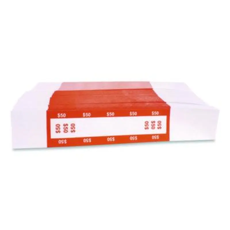 Currency Straps, $50, Self-Adhesive, 1,000/Pack - Cash/Coin Wrappers | CONTROLTEK