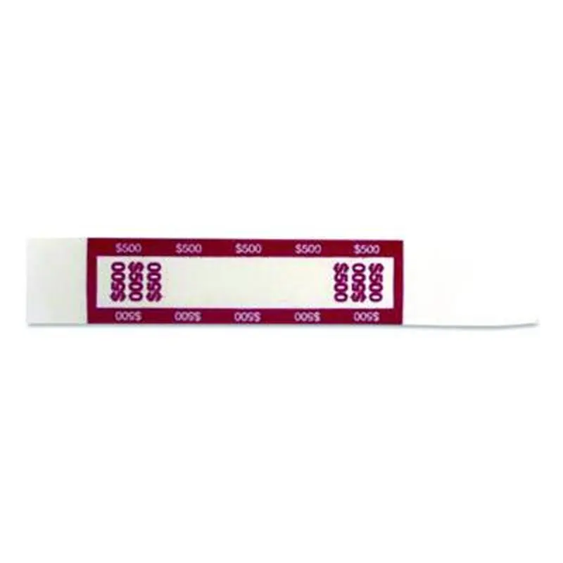 Currency Straps, $500, Self-Adhesive, 1,000/Pack - Cash/Coin Wrappers | CONTROLTEK