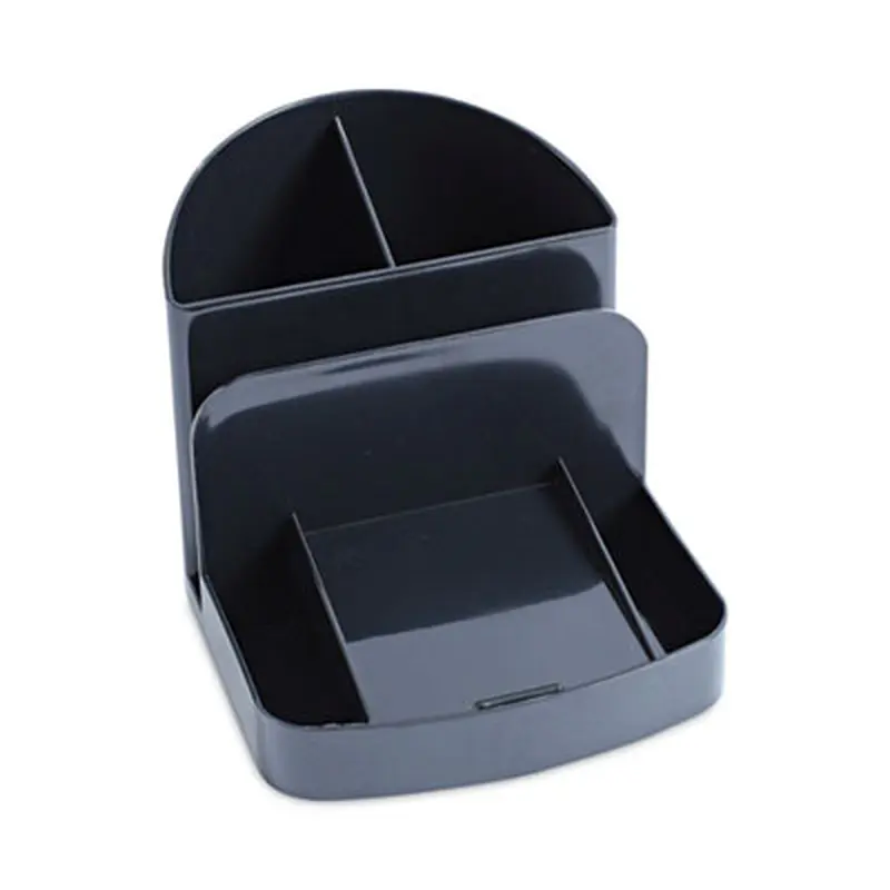 Deluxe Message Center, 6 Compartments, Plastic, 5.5 x 6.75 x 5, Black - Desktop Supplies Organizers | Universal