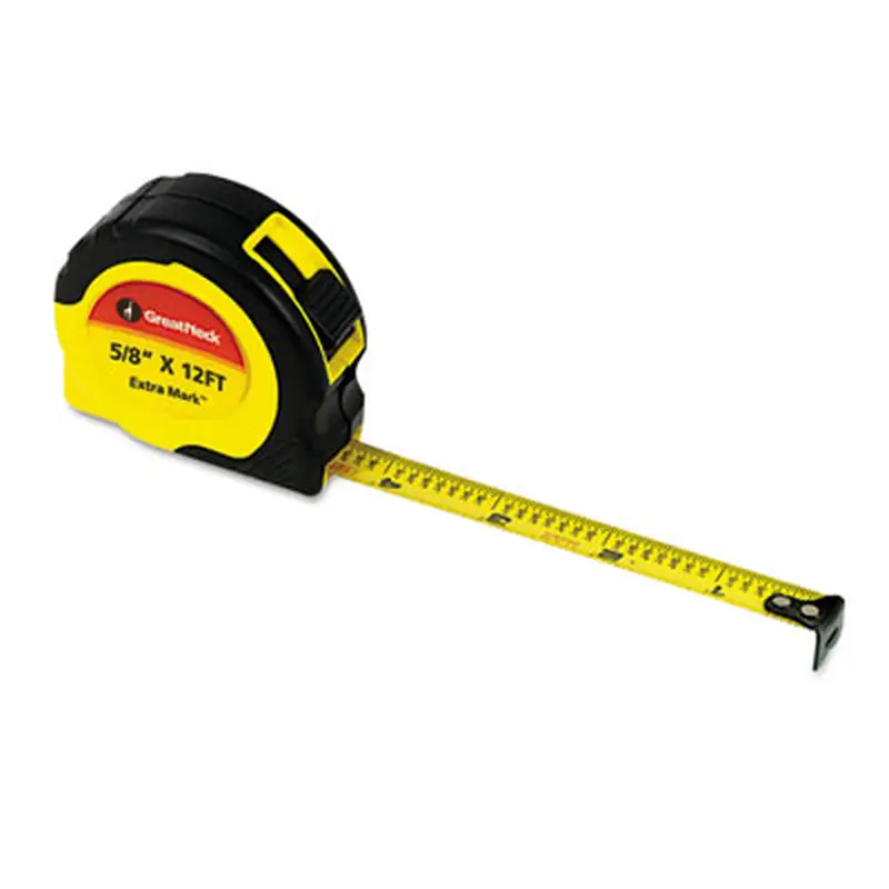 ExtraMark Power Tape, 0.63" x 12 ft, Steel, Yellow/Black - Tape Measures | Great Neck