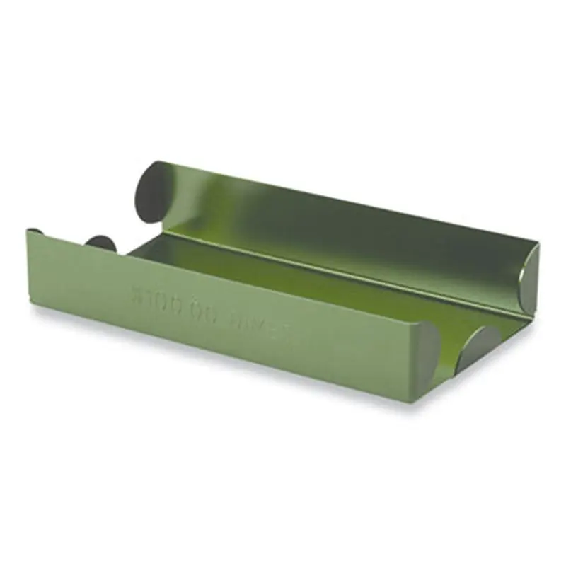 Metal Coin Tray, Dimes, Stackable, 3.5 x 10 x 1.75, Green - Cash Drawers/Boxes/Trays | CONTROLTEK
