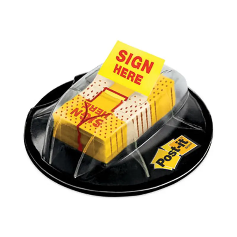 Page Flags in Dispenser, "Sign Here", Yellow, 200 Flags/Dispenser - Page Flags | Post-it Flags