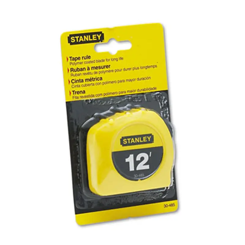 Power Return Tape Measure with Belt Clip, 0.5 x 12 ft, Yellow - Tape Measures | Stanley Bostitch