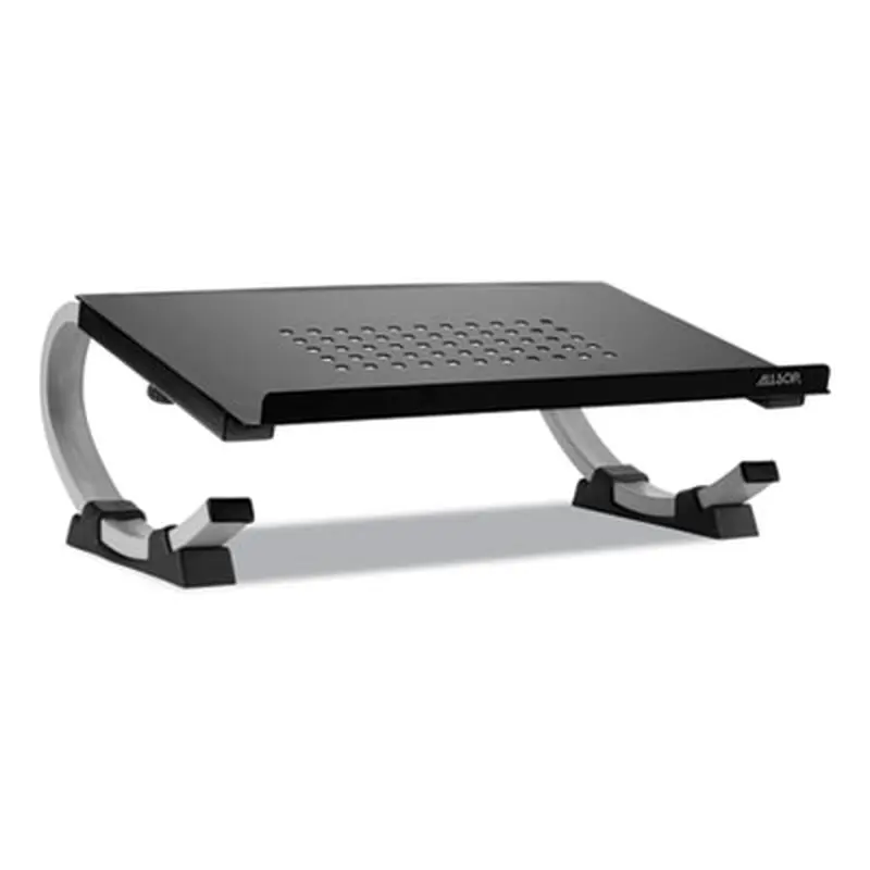 Redmond Adjustable Curve Notebook Stand, 15" x 11.5" x 6", Black/Silver, Supports 40 lbs - Mobile Device & Laptop Stands | Allsop