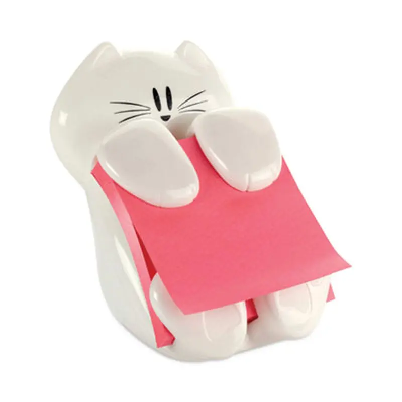 Cat Notes Dispenser, For 3 x 3 Pads, White, Includes (1) Rio de Janeiro Super Sticky Pop-up Pad - Sticky Note Dispensers | Post-it Pop-up Notes Super Sticky
