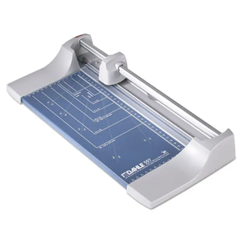 Rolling/Rotary Paper Trimmer/Cutter, 7 Sheets, 12" Cut Length, Metal Base, 8.25 x 17.38 - Paper Cutters & Trimmer Boards | Dahle