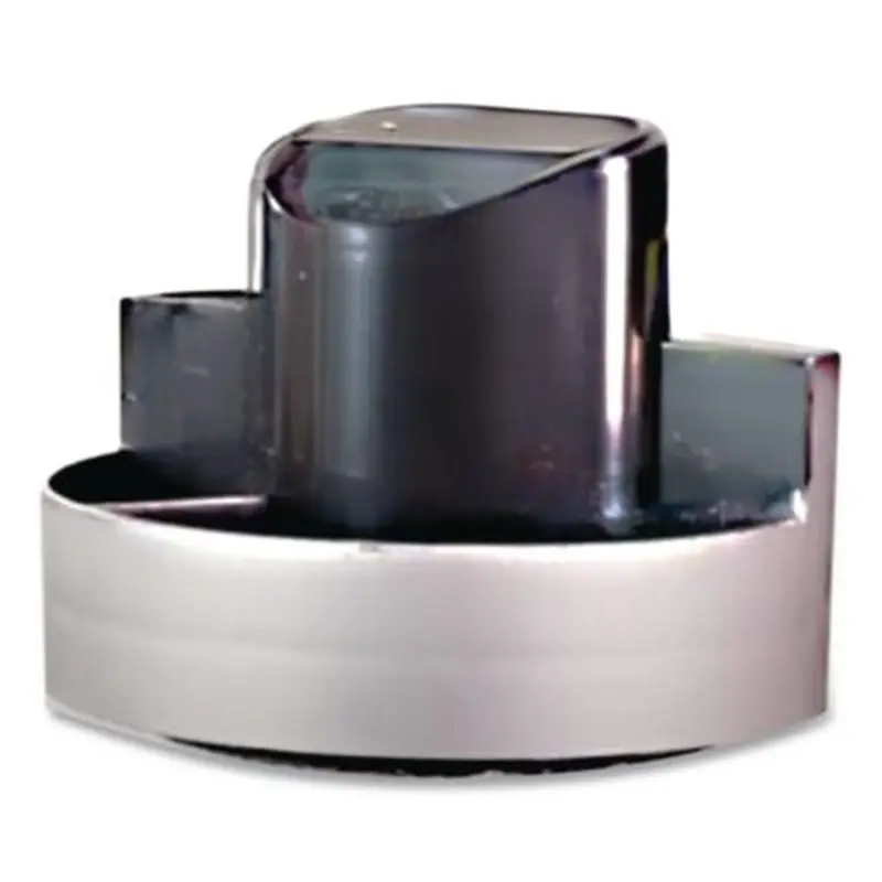 Rotating Desk Organizer, 8 Compartments, Plastic, 6 x 5.75 x 4.5, Black/Silver - Desktop Supplies Organizers | Kantek