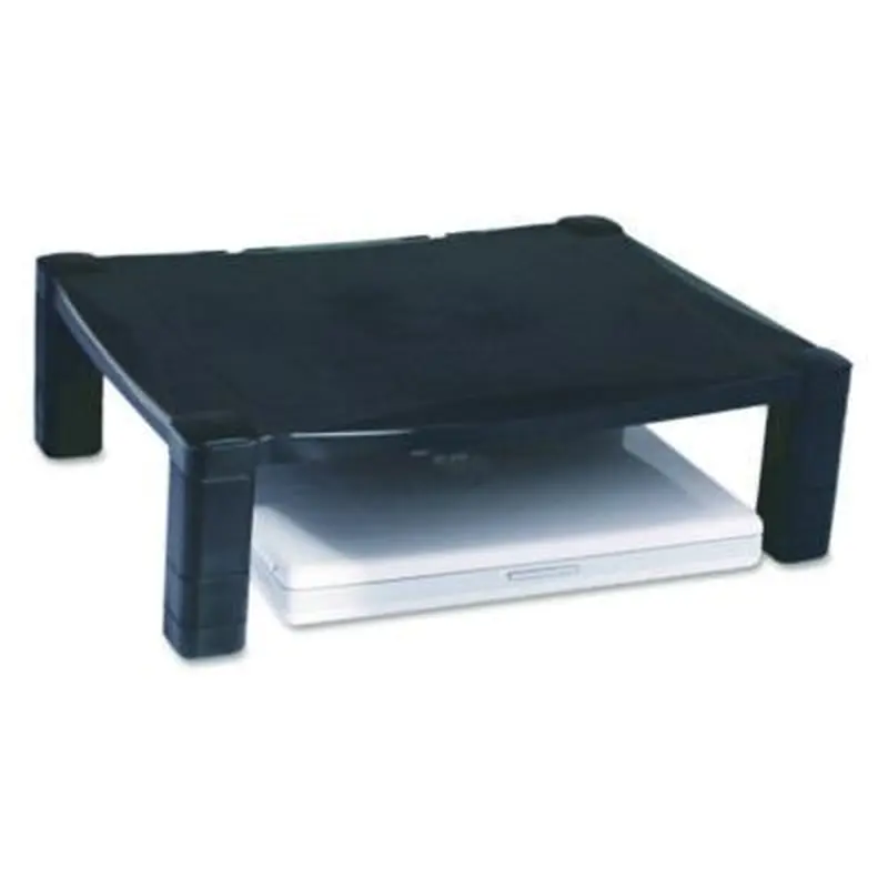 Single-Level Monitor Stand, 17" x 13.25" x 3" to 6.5", Black, Supports 50 lbs - Monitor Stands | Kantek