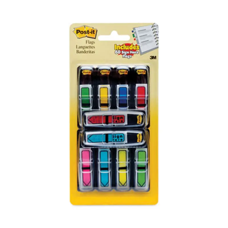 Arrow 0.5" Page Flags, Assorted Primary/Brights, 252/Pack - Page Flags | Post-it Flags